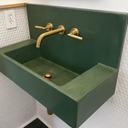 28” "Hawking" Wall-Mounted Concrete Sink with Integrated Backsplash