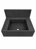 Kepler Wall-Mounted Concrete Sink – 24" with Backsplash