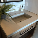 Rectangle Integrated Concrete Sink – 16" Basin