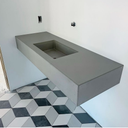 Rectangle Integrated Concrete Sink – 16" Basin