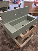 Kepler Wall-Mounted Concrete Sink – 36" with Backsplash