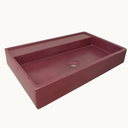 Maroon rectangular sink on a white background
