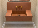 Kepler Wall-Mounted Concrete Sink – 24" with Backsplash