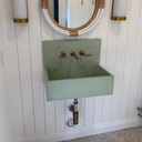 24” Hawking Wall-Mounted Concrete Sink with Integrated Backsplash